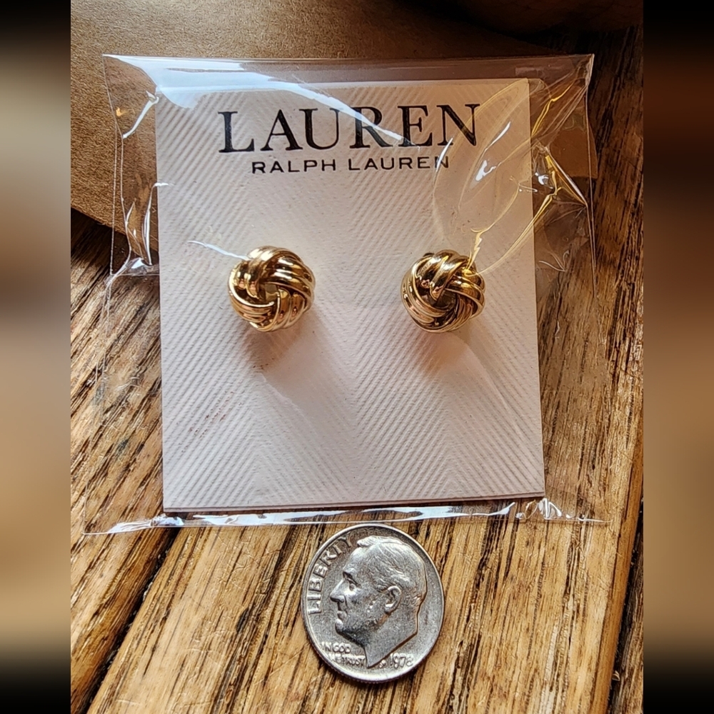 Ralph Lauren Twist Knot Stud Earrings New In Package